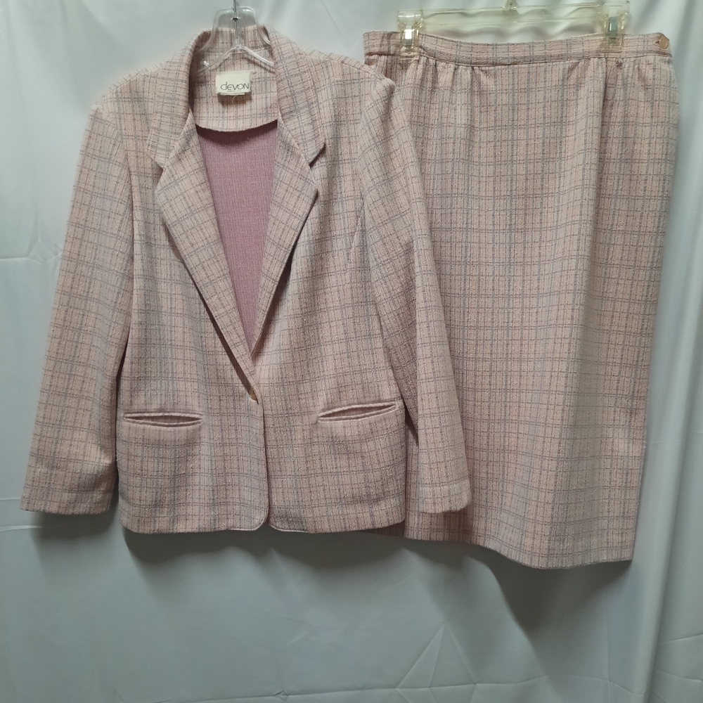 VTG 70's Devon (union tag) Plaid Blazer & Skirt